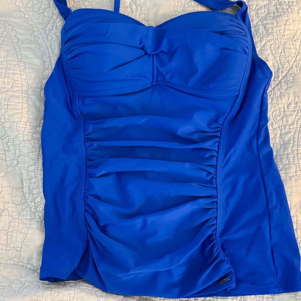 😊Royal Blue Ruched Women’s Camisole Tank with Support